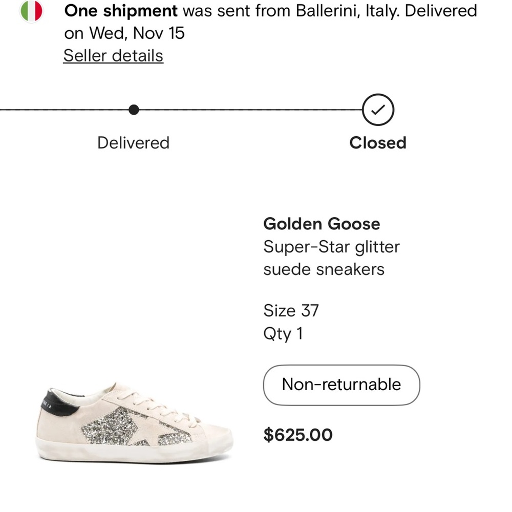 Golden Goose Super-Star Glitter Suede Sneakers - Silver and White